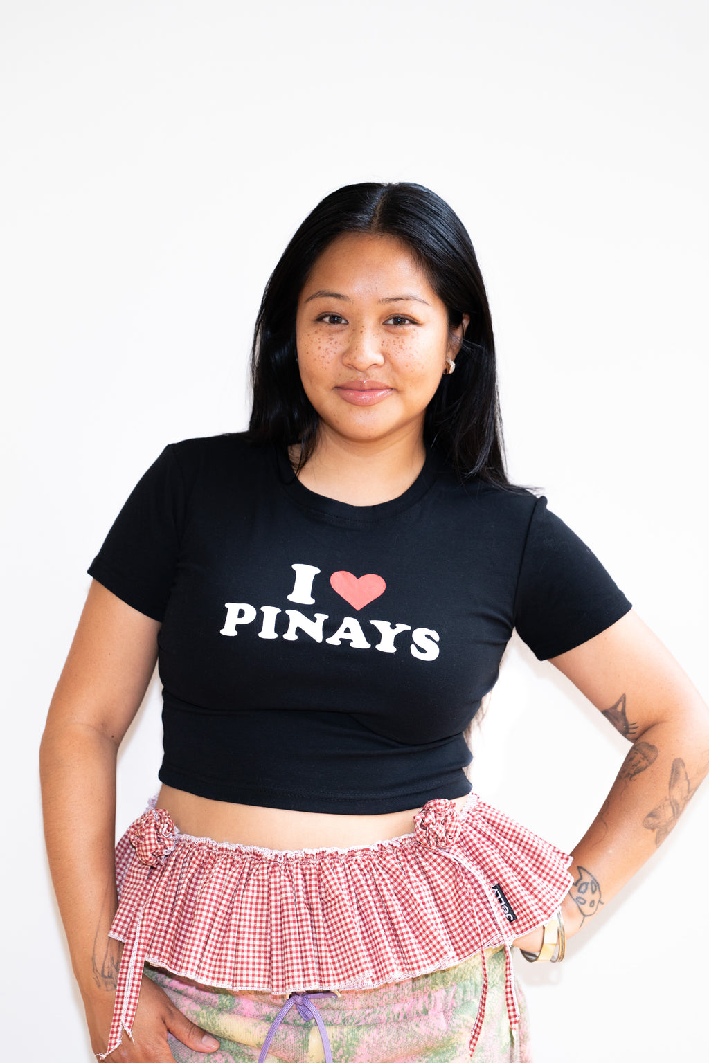 I ❤️ PINAYS Black Cropped Baby Tee
