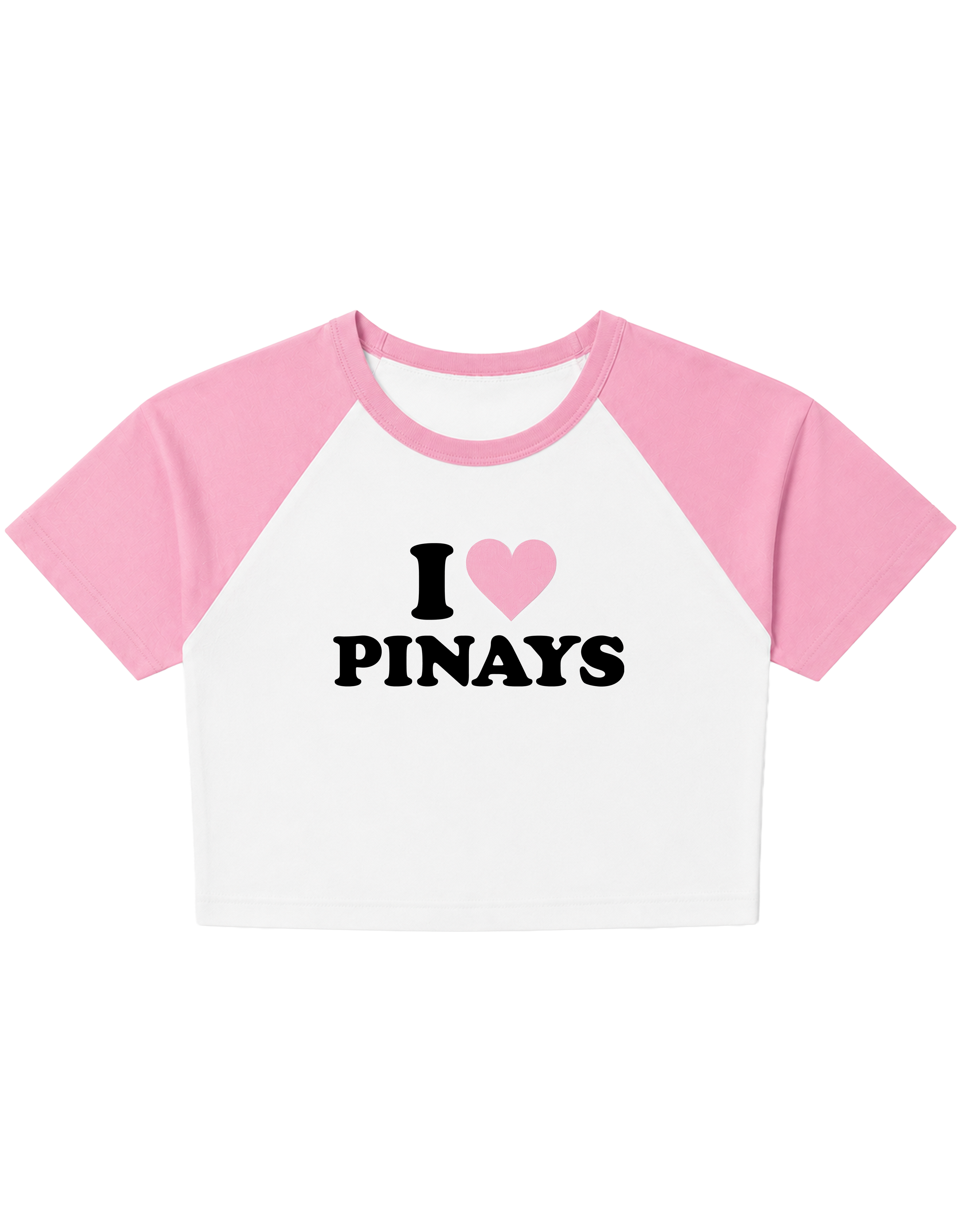 I ❤️ PINAYS Pink and White Cropped Raglan (New!)