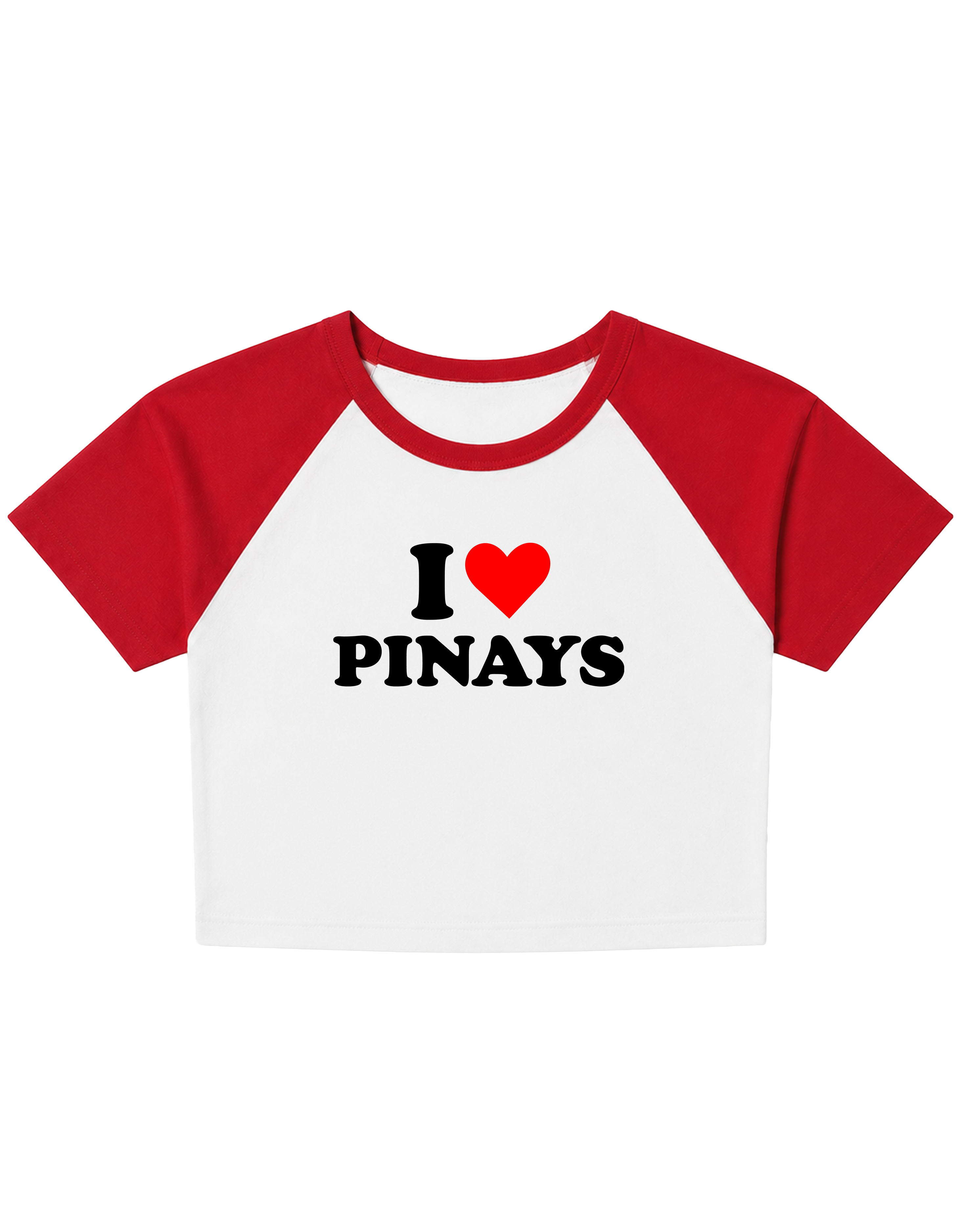 I ❤️ PINAYS Red and White Cropped Raglan (New!)