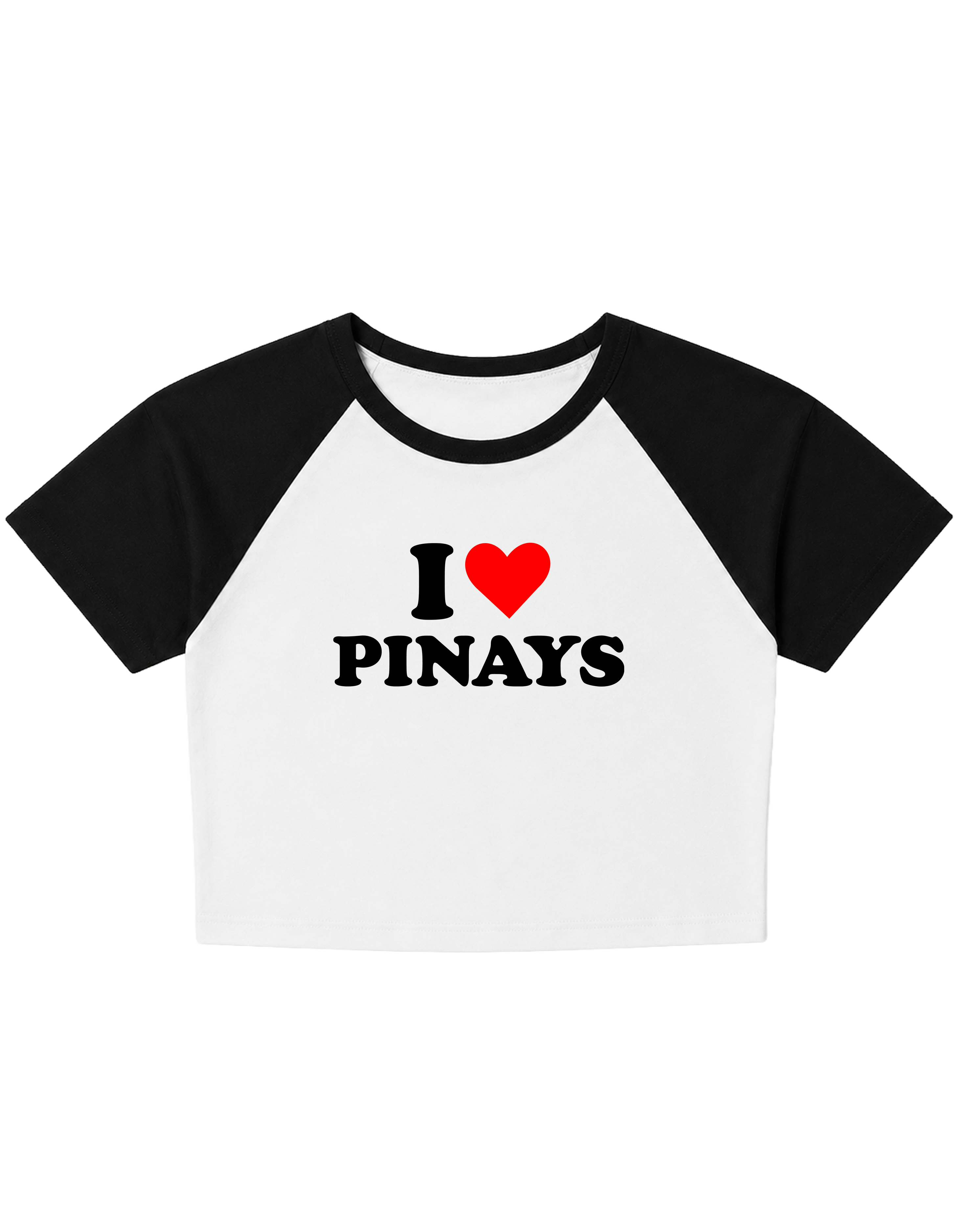 I ❤️ PINAYS Black and White Cropped Raglan (Restocked!)