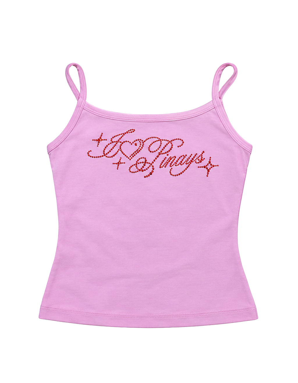 Pink Bedazzled Spaghetti Tank Top