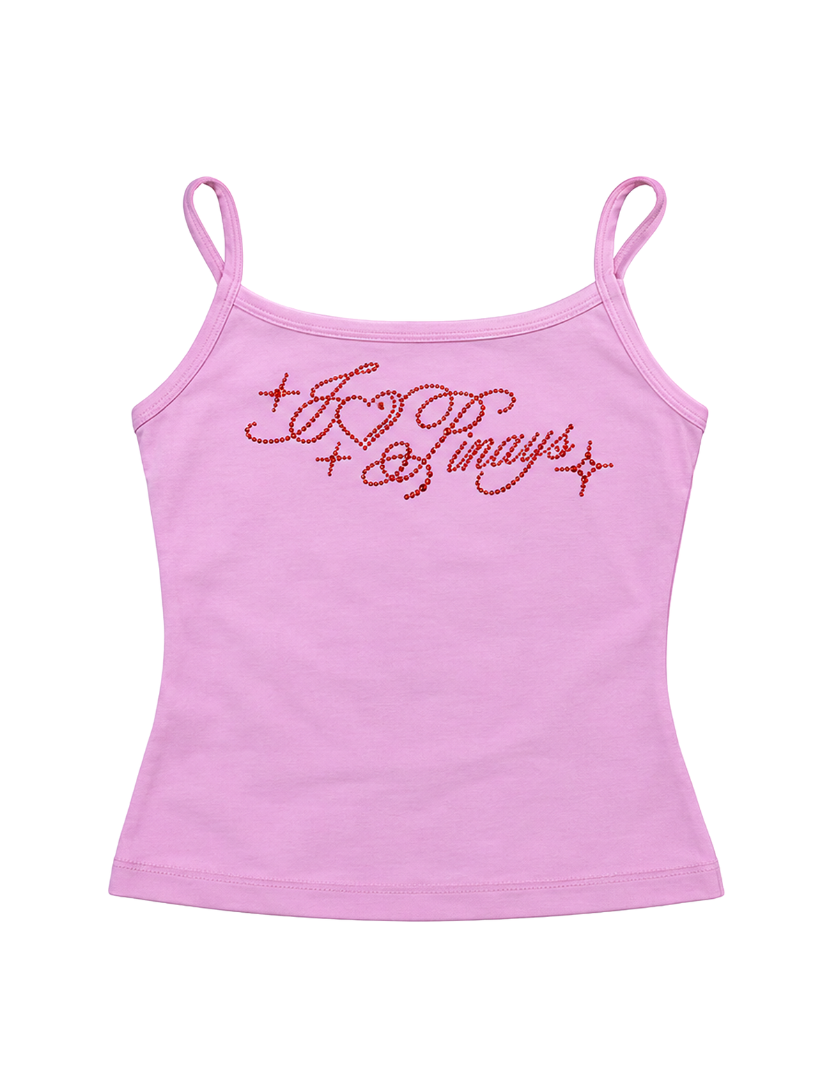 Pink Bedazzled Spaghetti Tank Top