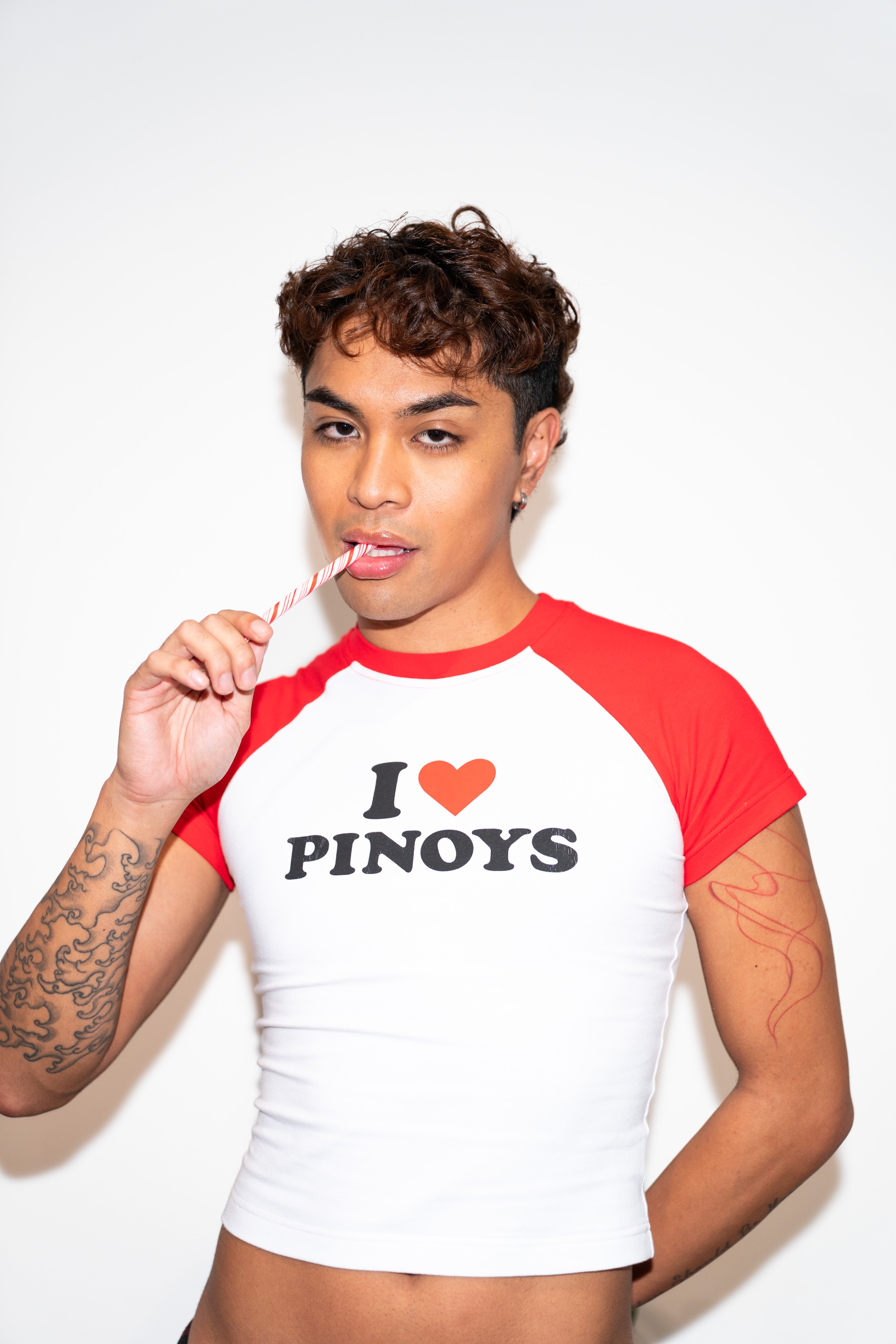 I ❤️ PINOYS Red Fitted Raglan